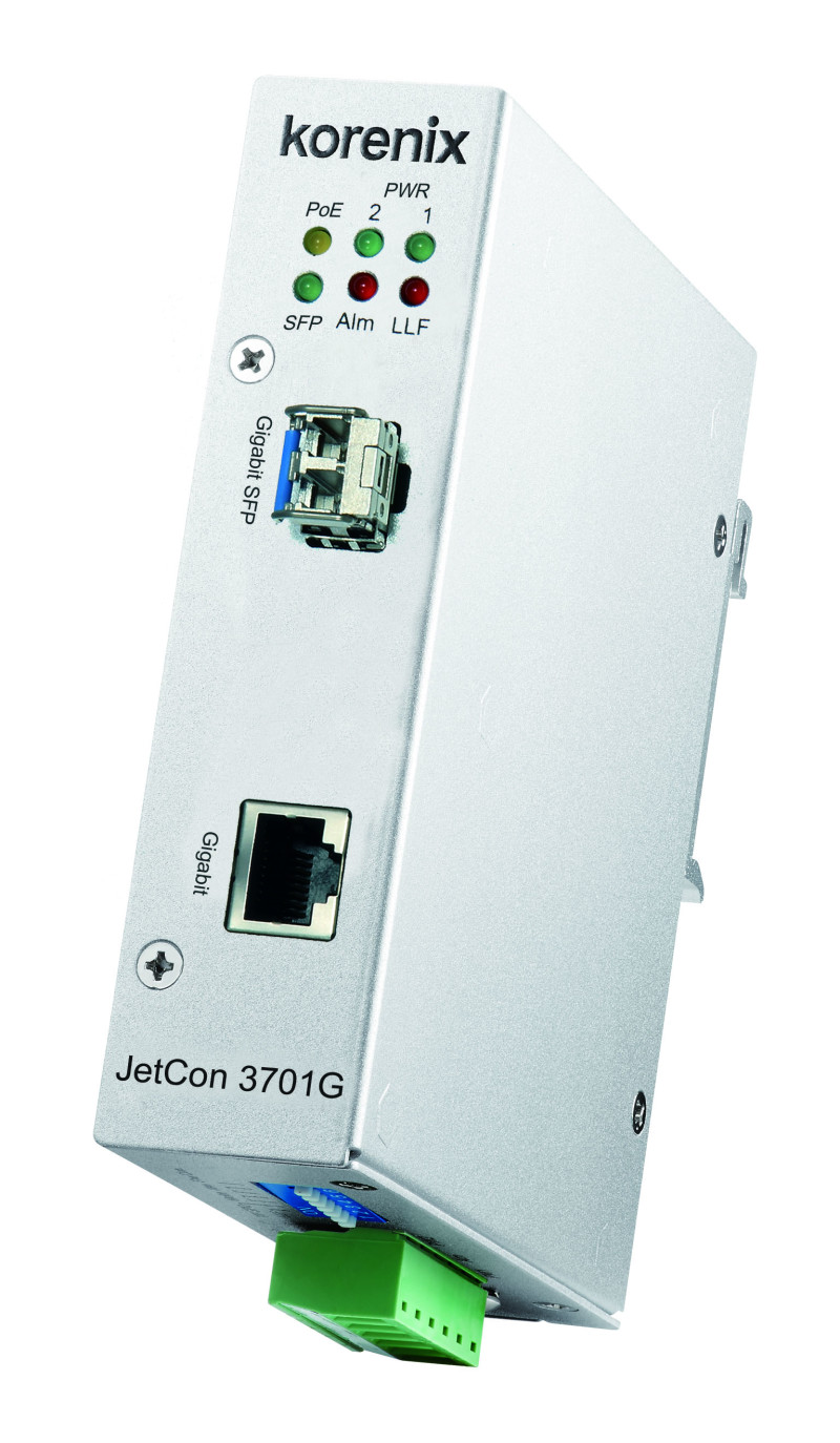 Korenix Launches New Industrial Gigabit PoE Media Converter-JetCon3701G