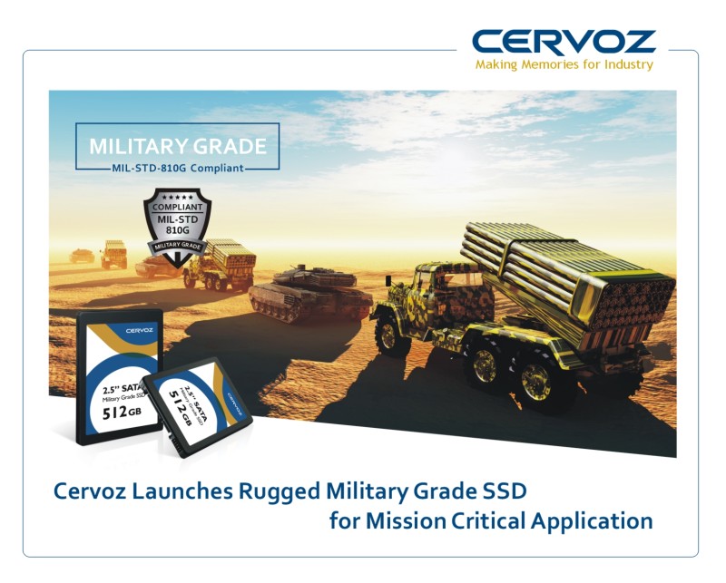 Cervoz launches Rugged Military Grade SSD for Mission Critical Application