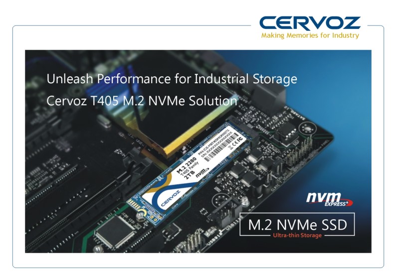 Unleash Performance for Industrial Storage  - Cervoz T405 M.2 NVMe Solution