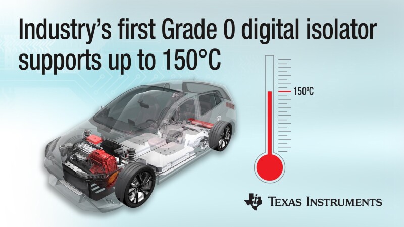 Industry's first Grade 0 digital isolator enables reliable communication and protection in HEV/EV systems that exceed 125°C