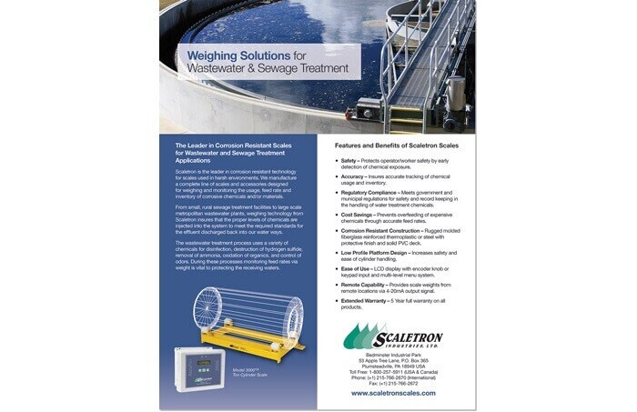 Scaletron Industries' New Markets Sheets Detail Weighing Solutions for Specific Applications