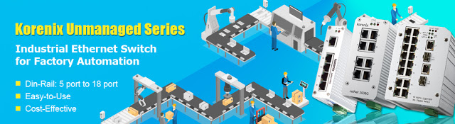 Achieve Easy Factory Automation with Korenix Industrial Din-Rail Unmanaged Ethernet Switches