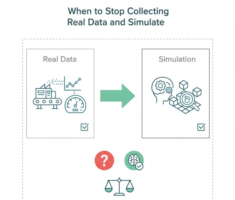 When to Stop Collecting Real Data and Simulate