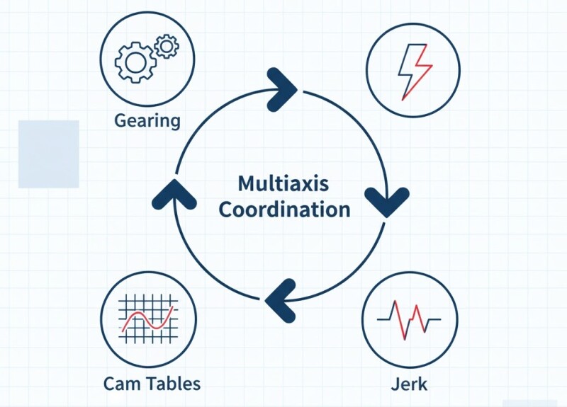 Multiaxis Coordination: Gearing, Cam Tables, and Jerk