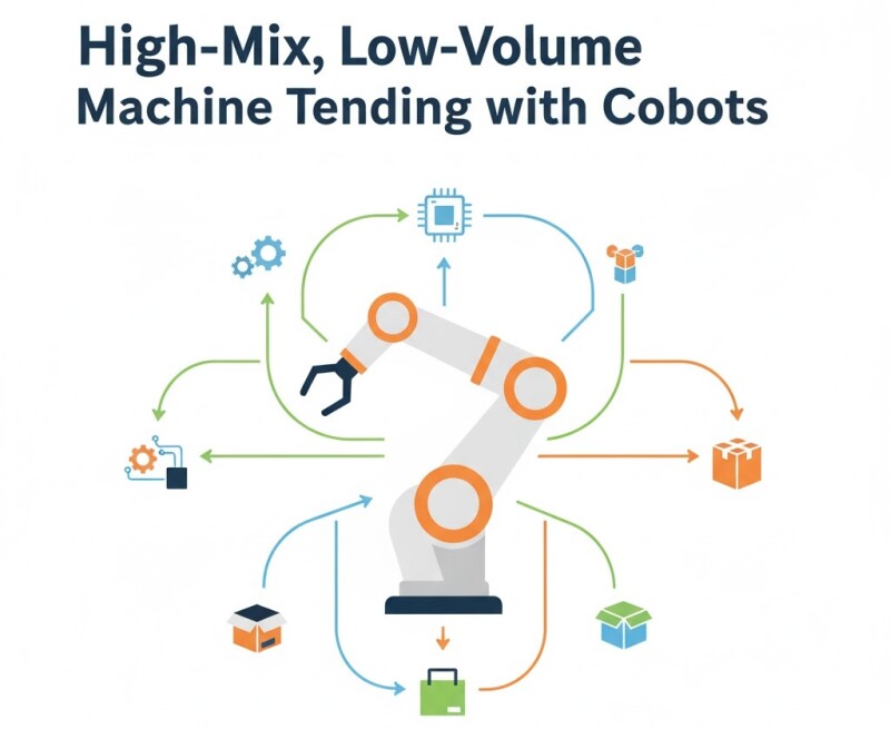 High-Mix, Low-Volume Machine Tending with Cobots