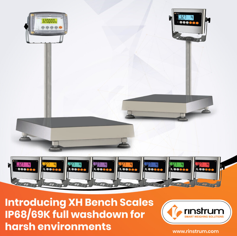 Rinstrum’s XH Full Washdown Bench Scale range