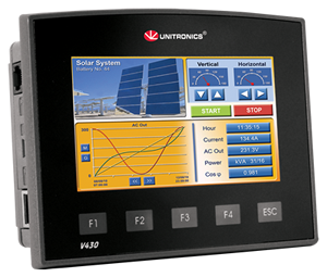 Meet the Unitronics Vision430: All-in-one PLC + HMI+ I/O with 4.3-inch Touchscreen